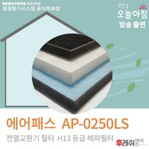 에어패스필터 AP-0250LS 아파트전열교환기장치필터후레쉬에어, 자가교체:2011년이후(545/740/250)