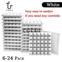 TOUO 스튜디오 방음 어쿠스틱 폼 패널 6/12/24 Pcs KTV 룸 사운드 프루프 스폰지 패드, 17.White - High Density-12 Pcs