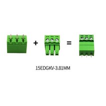 PCB 단자 15EDG 3.81mm 용접 암수 쌍 플러그 스트레이트 직각 핀 전체 세트, 01 15EDGKV Straight_02 2P