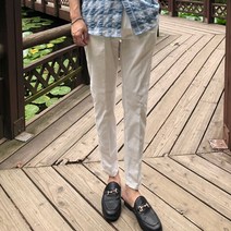 애프터제이 린넨 밴딩 9부 슬랙스