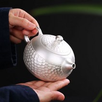 가정용 차 우리기 은다관 핸드메이드 순은 99.9% 은탕관 다도 다기 도구, 단일사이즈, F