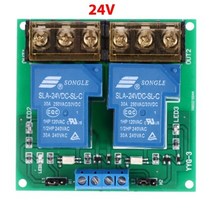 전기릴레이 2채널 릴레이 모듈 12V 5V 24V DC 30A 보드 옵토 커플러 절연 하이 로우 트리거 산업용 그레이, 03 24V Relay Module