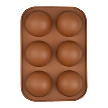 머핀컵 일회용 실리콘 사각 은박 유산지 베이킹용 반구 실리콘 몰드 3D 베이크웨어 초콜릿 하프 볼 구 컵, 01 Brown_01 타원형