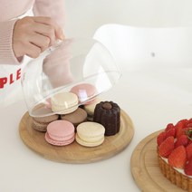 안나 우드 케익 돔 커버 SET (3size), S