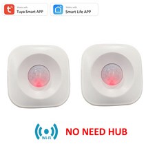 Tuya WIFI PIR 모션센서 モーションセンサー検出器の動きWIFIセンサーSmartLifeAPPワイヤレスホームセキュリテ, 02 2 PCS