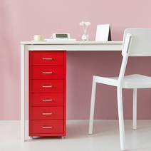 마켓B 바퀴달린 이동식 틈새 3단 4단 5단 6단 수납장 서랍장, 6단 레드