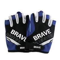 브레이브 어린이 반장갑 자전거/인라인/아동장갑, 블루 M