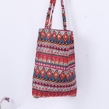 에스닉 스타일 리넨 백 토트 에코 쇼핑 아웃도어 캔버스 숄더백