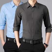 빅사이즈긴팔셔츠 블랙 화이트블라우스 남자 소매 슬림 링클프리 비지니스정장 직업 작업 오피스 봄가을 계절 4817371398