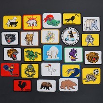 만화 동물 자수 펑크 바이커 패치 Merrow 테두리 북극곰 드래곤 황소 배지 의류 모자 액세서리 장식, [2] AD 38
