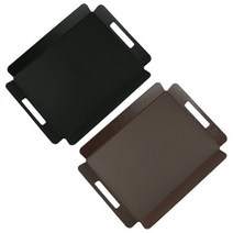 논슬립 손잡이 쟁반 (2타입) 트레이 카페 베이커리, 논슬립형, 브라운(중)