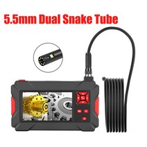 배관탐지기 산업용 내시경 카메라 843 인치 스크린 68 방수 단일 및 이중 렌즈 스네이크 18 휴대용 보어스, [04] 5m, [08] 5.5mm Dual Snake