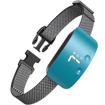 NBJU 강아지용 짖음 방지 목걸이 충전식 훈련 7가지 조절 가능한 민감도와 강도 경고음 진동 소형 중형 대형견용 (블랙키시 그린), Teal Blue