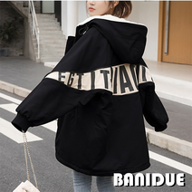 [바니드] 여성 겨울 야상 사파리 오버핏 점퍼 귀여운 캐주얼 후드점퍼 빅사이즈 4628