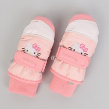 산리오 헬로키티 빼꼬미 겨울 방한 엄지장갑 유아 아동 키즈 여아 아기 벙어리장갑 패딩 방수
