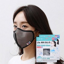 숨쉬기 편한 나노 에어 다회용 마스크 2매 블랙