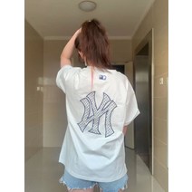 MLB 반팔 티셔츠 라운드넥 남녀공용 빅 로고 캐주얼 루즈핏 코튼 데일리 여름