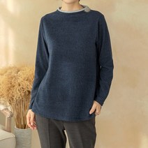 [디얼마미] 밍크 브로치 기모 티셔츠 미시옷 빅사이즈 엄마옷 중년 여성 마담