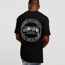 stussy 반팔 남성과 여성 여름 유럽과 미국의 패션 브랜드 원형 라운드 넥 느슨한 커플 티셔츠 반 소매