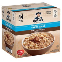 퀘이커 오트밀 시리얼 로우 슈가 메이플 브라운슈가 44봉 1박스, 1set