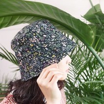 기타 바보사랑[앞머리]화사한 플라워패턴 코튼 벙거지 버킷햇
