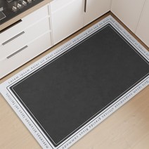 PVC 주방 발매트 싱크대 부엌 피로방지 두꺼운 매트 주방 바닥 매트 미끄럼 방지, 블랙화이트
