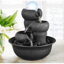 인공폭포 분수대 실내 폭포 풍수 물 장식품 집들이 선물 사무실 장식 분수, F타입 21x21x29cm