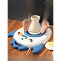 어린이용물레 어린이 도자기 도예 완구 체험 학습, USB전원모델(빨간색)페달2기어악세사리