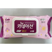 카네이션 물티슈 캡형 60매/10팩 (엠보), 10팩