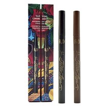 Kat Von D KVD 뷰티 타투 라이너 듀오 방수 리퀴드 아이라이너 홀리데이 선물 세트: 비건 트루퍼 블랙 및 매드 맥스 브라운