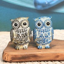 soooooo몰_미니어처 럭셔리 인디언 부엉이 소품인형() 2P세트 장식용품 실내 인테리어 예쁜 장식장 생활_더수sSHOP, 무옵션_상품_입니다_