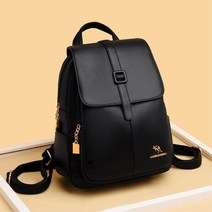 깔끔한 심플 블랙 가죽느낌 여자 외출 여행 백팩 가방추천 30대 40대 출퇴근 정장 중년여성 예쁜배낭