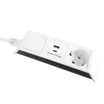네모탭 디자인 멀티탭 일반형 2구 USB 고속충전 C타입, 3m