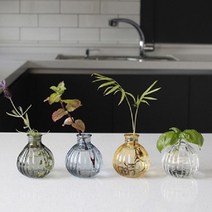 [러블리원] 프레시 원형 크리스탈 미니 화병 (4color), 엔틱블루