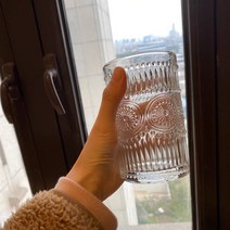 북유럽풍 빈티지 유리컵 원형 크리스탈 컵세트, 2개7