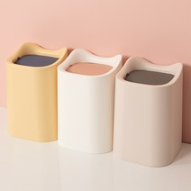 이우아여사 파스텔 냥이 책상 화장대정리 미니휴지통, 화이트(CPL0044)
