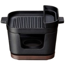 이시가키 산업 철 주물 약폭 16.5×안길이 13.8×높이 11.5 cm 본체 용량 약 250 ml 컵 약 90 ml IH 대응 데리쉬・라이프 COLO 스퀘어 그릴 빵 소스 컵 첨부 쿡탑 세트 아웃도어 개식 4238 블랙
