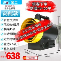 전기 열풍기 비닐하우스 창고 난방기 온풍기 Baogonggong 380V 5KW 산업용 히터 고전력 전기 히터 삼상 전기 작업장, 220V 5KW 투 에르 스윙 윈드 2 상 전기