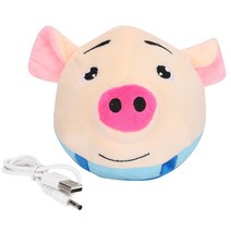강아지 장난감 인형 애완 동물 바운싱 점프 공 돼지 인형 USB 전기 상호 작용 세척 가능 귀여운 노래 장난감 576dEA8b2, 단일옵션