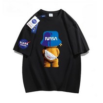 SEA FOX NASA시리즈남녀공용 모자쓴 곰 반팔티셔츠