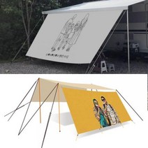 맞춤제작 나만의 감성 사이드월 어닝 프론트월 렉타 타프 드로잉 디자인, 어닝 4.5M (4300mm) 6mm _ O 캠핑로고