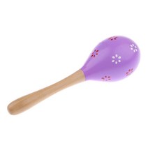 마라카스 아기 악기 체육 어린이 뮤지컬 장난감 20cm를위한 1x 다채로운 나무 마라카 대형 핸드 셰이커, 협력사