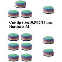 당구큐팁 CUPPA 레인보우 당구 큐 다층 경도 13mm, 5.3pcs Rainbow 12mm
