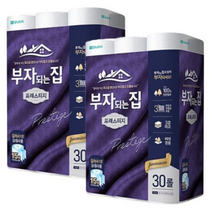 LRI923705물에잘녹는휴지 재생30롤 3겹 2팩 40m 천연펄프화장지 X 프레스티지 부자되는집 모나리자 코스트 홈쇼핑휴지, 1