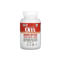 Om Mushrooms Immune Defense Powered by Reishi + 비타민 C 90 Vegetable 캡슐