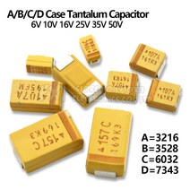 캐퍼시터 CAPACITOR 전류 A B C D 케이스 탄탈럼 커패시터 6V 10V 16V 25V 35V 50V 01UF 1uf 22UF 47UF 10UF 33UF 100UF 220, 10.A 16V 1uF 105C