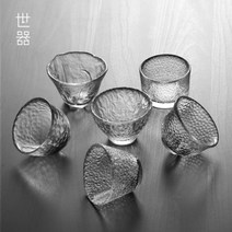 울퉁불퉁한 공푸 보이차 미니 유리 찻잔 특이한 전통 차잔 티잔 6P 세트, G.혼합잔 6개 세트