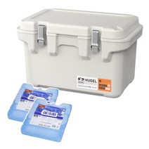 [40시간 보냉]아이리스 오야마 HUGEL 진공 단열 쿨러 박스 보냉제 첨부(2개) 6면 진공 단열 패널 장시간 보냉 20L 화이트 애쉬 아웃도어 레저 캠프 VITC20A