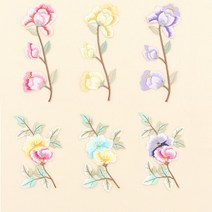 소잉데일리 소잉데일리]한복 꽃 자수장식 6종 부자재, 선택완료, 6)퍼플 핑크 73885