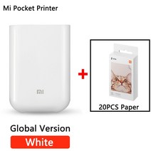 사진인화기 사진출력기 휴대폰사진출력 글로벌 버전 Xiaomi Mi 휴대용 포켓 사진 프린터 300 인치 당 점 블, 03 Printer and 20sheets